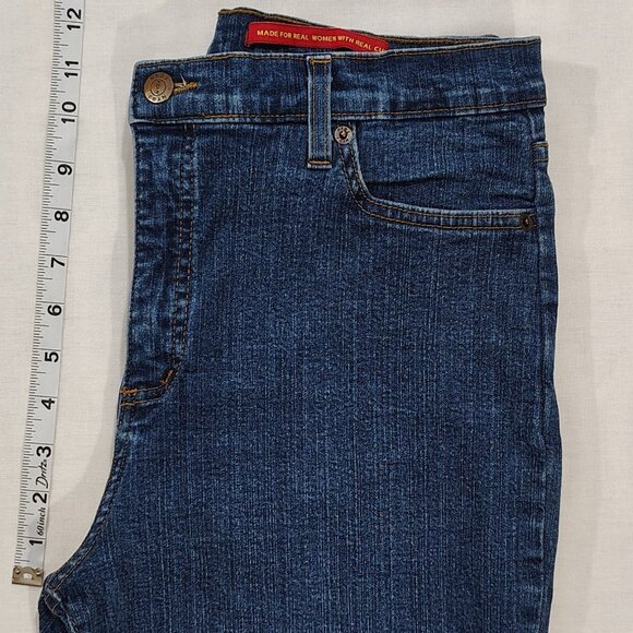 NYDJ Tummy Tuck Jeans Womens Size 12 High Rise Boot Cut USA Stretch Denim Blue - Picture 10 of 16